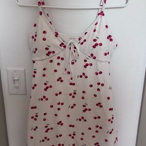 Abercrombie & Fitch Cherry Print Mini Dress - White and Red